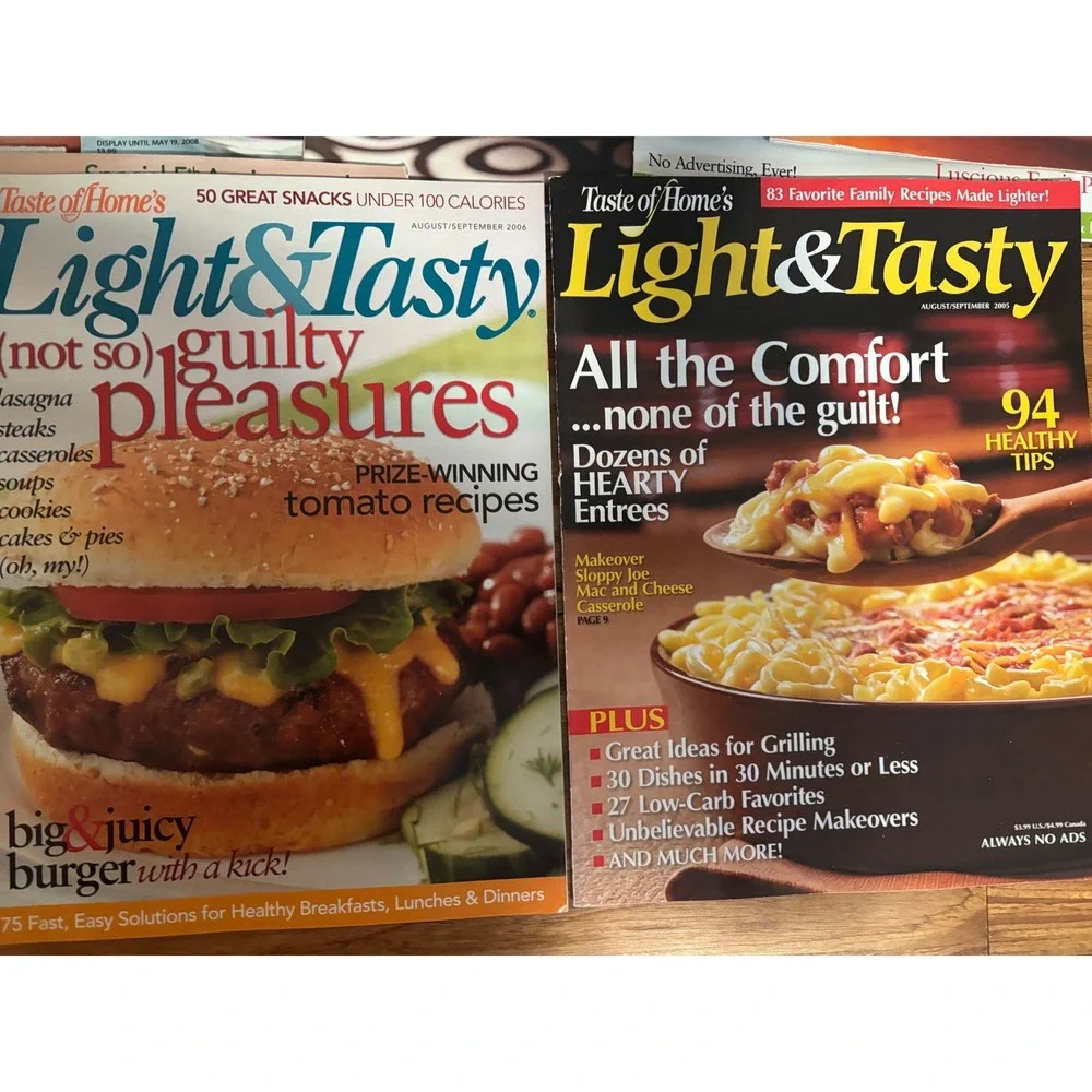 Taste of Home Healthy Cooking Light‎ & Tasty Magazine Lot 18 Issues 2004-2009